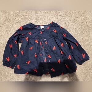 Old Navy Dark Blue Shirt with Red Lobster Design
